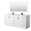Custom image for White with Matte Black Trim / White Carrara Marble / 70