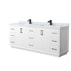 Custom image for White with Matte Black Trim / White Carrara Marble / No Mirror