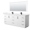 Custom image for White with Matte Black Trim / White Cultured Marble / 70