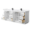 Custom image for White with Matte Black Trim / White Cultured Marble / No Mirror