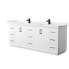 Custom image for White with Matte Black Trim / White Cultured Marble / No Mirror