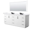 Custom image for White with Matte Black Trim / White Cultured Marble / 70