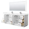Custom image for White with Brushed Nickel Trim / Carrara Cultured Marble / 70