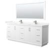 Custom image for White with Brushed Nickel Trim / Carrara Cultured Marble / 70