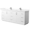 Custom image for White with Brushed Nickel Trim / Carrara Cultured Marble / No Mirror