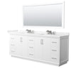 Custom image for White with Brushed Nickel Trim / Carrara Cultured Marble / 70