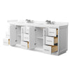 Custom image for White with Brushed Nickel Trim / Carrara Cultured Marble / No Mirror