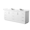 Custom image for White with Brushed Nickel Trim / Carrara Cultured Marble / No Mirror