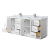 Custom image for White with Brushed Nickel Trim / White Carrara Marble / No Mirror