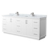 Custom image for White with Brushed Nickel Trim / White Carrara Marble / No Mirror