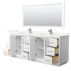 Custom image for White with Brushed Nickel Trim / Giotto Quartz / 70