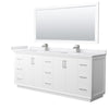 Custom image for White with Brushed Nickel Trim / White Cultured Marble / 70