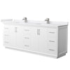 Custom image for White with Brushed Nickel Trim / White Cultured Marble / No Mirror