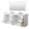 Custom image for White with Brushed Nickel Trim / White Cultured Marble / 70