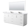 Custom image for White with Brushed Nickel Trim / White Cultured Marble / 70