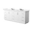 Custom image for White with Brushed Nickel Trim / White Cultured Marble / No Mirror