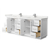 Custom image for White with Brushed Nickel Trim / White Quartz / No Mirror