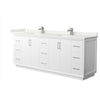 Custom image for White with Brushed Nickel Trim / White Quartz / No Mirror