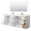 Custom image for White with Satin Bronze Trim / Carrara Cultured Marble / 70