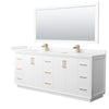 Custom image for White with Satin Bronze Trim / Carrara Cultured Marble / 70