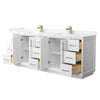 Custom image for White with Satin Bronze Trim / Carrara Cultured Marble / No Mirror