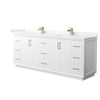 Custom image for White with Satin Bronze Trim / Carrara Cultured Marble / No Mirror