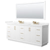Custom image for White with Satin Bronze Trim / Carrara Cultured Marble / 70