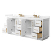 Custom image for White with Satin Bronze Trim / Carrara Cultured Marble / No Mirror