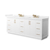 Custom image for White with Satin Bronze Trim / Carrara Cultured Marble / No Mirror