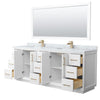 Custom image for White with Satin Bronze Trim / White Carrara Marble / 70
