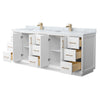 Custom image for White with Satin Bronze Trim / White Carrara Marble / No Mirror