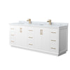 Custom image for White with Satin Bronze Trim / White Carrara Marble / No Mirror