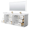 Custom image for White with Satin Bronze Trim / White Cultured Marble / 70