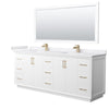Custom image for White with Satin Bronze Trim / White Cultured Marble / 70