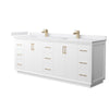 Custom image for White with Satin Bronze Trim / White Cultured Marble / No Mirror