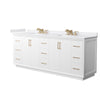 Custom image for White with Satin Bronze Trim / White Cultured Marble / No Mirror
