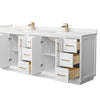 Custom image for White with Satin Bronze Trim / White Quartz / No Mirror