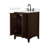 Custom image for Dark Walnut with Matte Black Trim / Carrara Cultured Marble / No Mirror