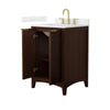 Custom image for Dark Walnut with Brushed Gold Trim / Carrara Cultured Marble / No Mirror