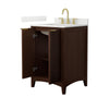 Custom image for Dark Walnut with Brushed Gold Trim / Giotto Quartz / No Mirror