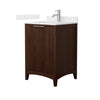 Custom image for Dark Walnut with Brushed Nickel Trim / Carrara Cultured Marble / No Mirror