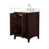 Custom image for Dark Walnut with Brushed Nickel Trim / White Quartz / No Mirror