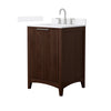 Custom image for Dark Walnut with Brushed Nickel Trim / White Quartz / No Mirror