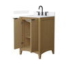 Custom image for Natural Oak with Matte Black Trim / White Quartz / No Mirror