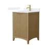 Custom image for Natural Oak with Brushed Gold Trim / White Cultured Marble / No Mirror