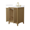 Custom image for Natural Oak with Brushed Gold Trim / White Quartz / No Mirror