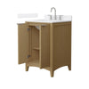 Custom image for Natural Oak with Brushed Nickel Trim / White Cultured Marble / No Mirror