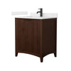 Custom image for Dark Walnut with Matte Black Trim / Carrara Cultured Marble / No Mirror