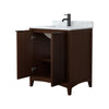 Custom image for Dark Walnut with Matte Black Trim / White Carrara Marble / No Mirror