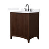 Custom image for Dark Walnut with Matte Black Trim / White Cultured Marble / No Mirror